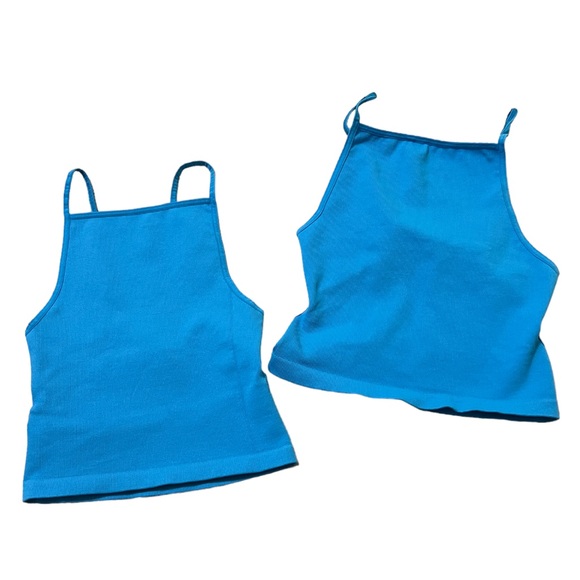 Free People Movement Tighten Up Keyhole Long Tank Top Blue NWOT - Picture 6 of 6